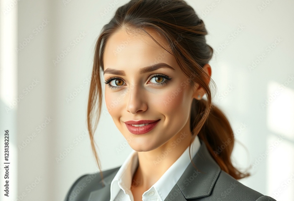 Photorealistic portrait of a stylish woman with natural light Photorealistic portrait of a stylish woman with natural light
