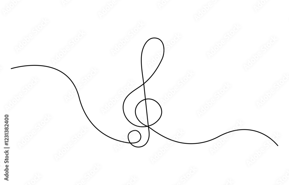 Music line art, Musical Note Continuous Line Icon. Music line art, Musical Note Continuous Line Icon.