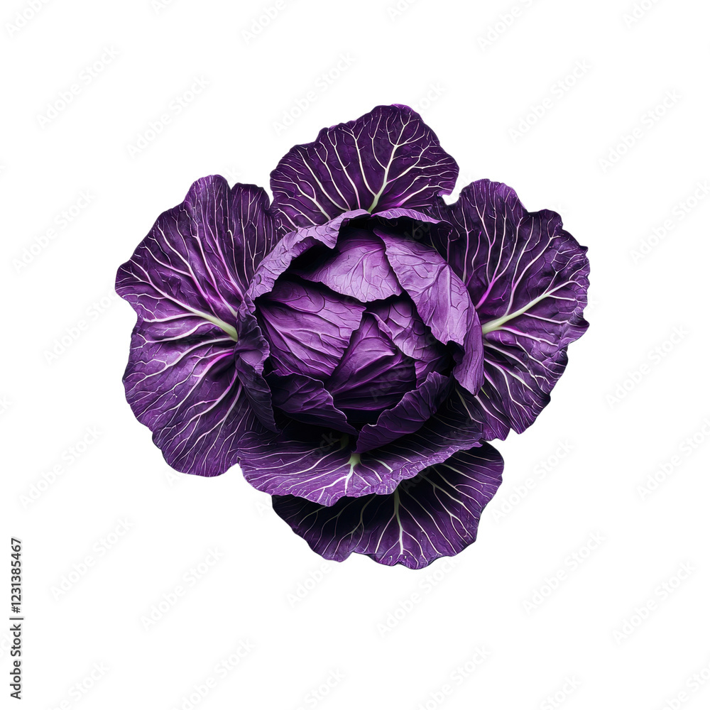 Obraz premium Vibrant purple cabbage on a Transparent Background