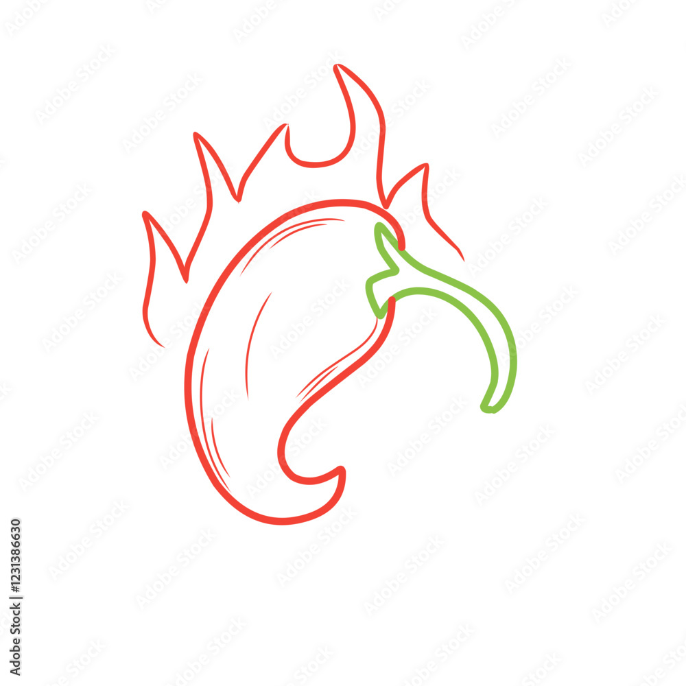 Obraz premium chili fire symbol design