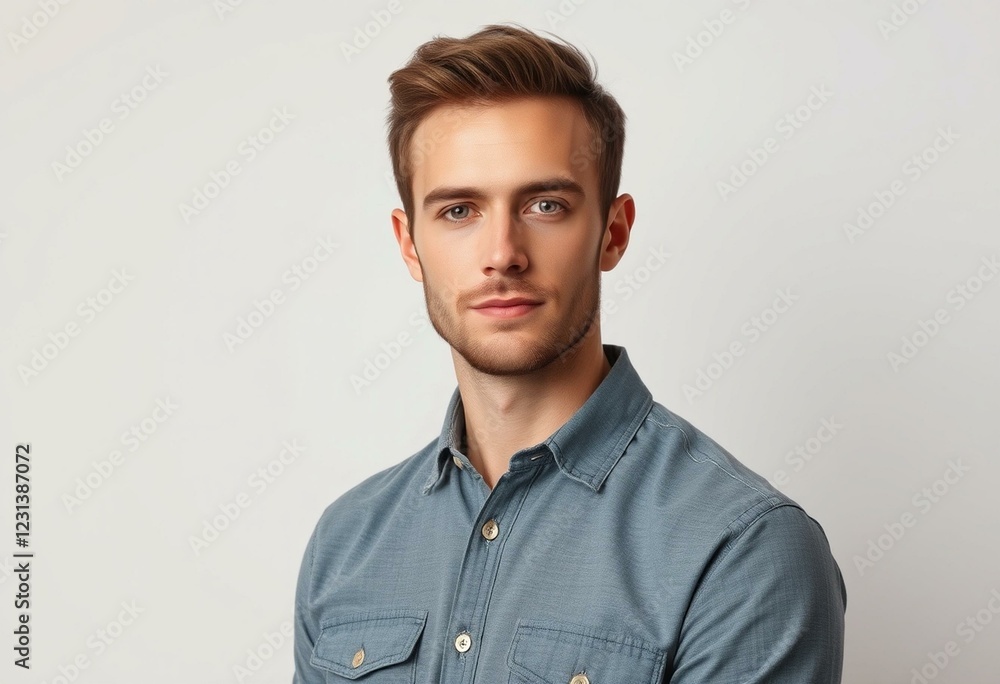 Obraz premium Male portrait on neutral background