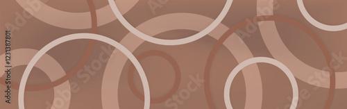 Abstract mocha mousse ring background. 3d geometric vector art with circle shapes