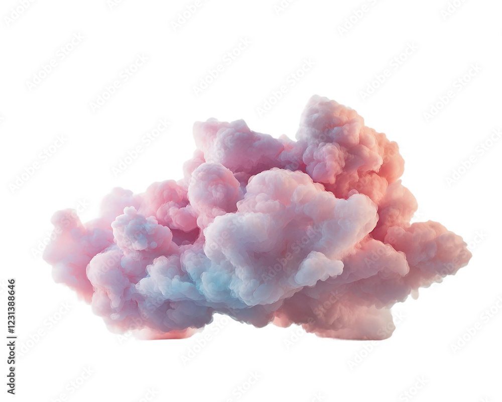 Pink and blue cloud with transparent background Pink and blue cloud with transparent background