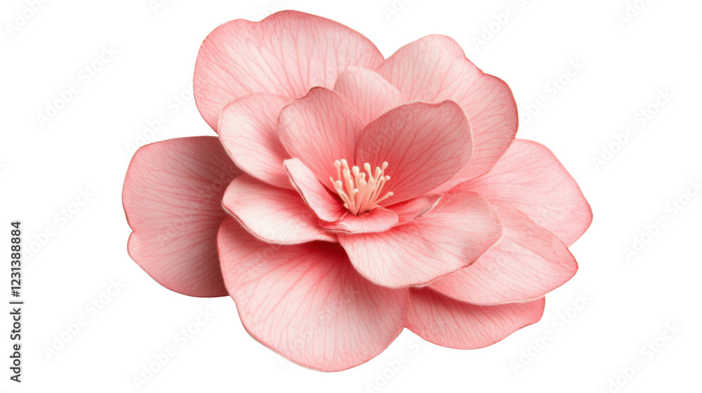 Blooming pink camellia flower with transparent background Blooming pink camellia flower with transparent background