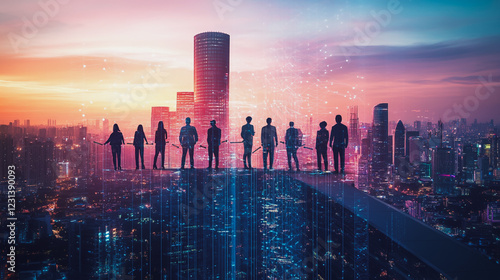 Wallpaper Mural Professional business team working on a project together in the office Using innovation economic growth charts and network connections to accompany the data. in analyzing future trends Torontodigital.ca