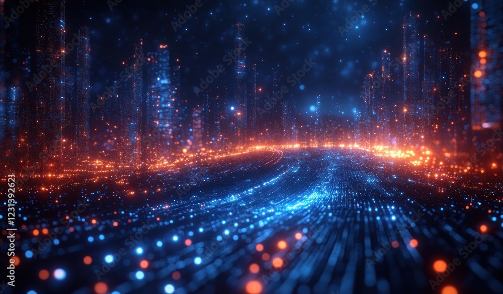 Fototapeta premium Concept Image Representing Application Network Behind Personal Computer