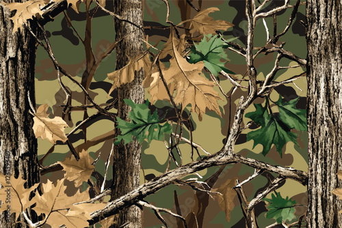 Hyper-realistic Realtree hunting camouflage for outdoor gear