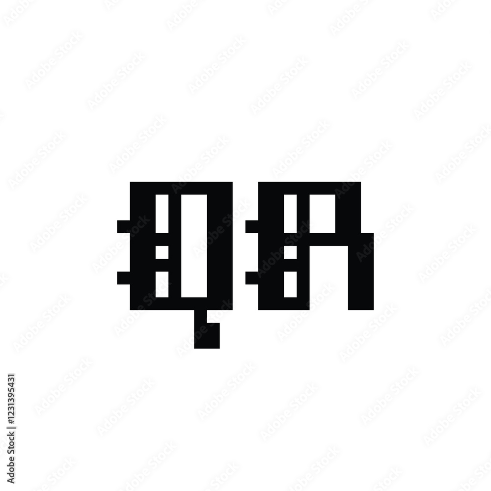 QR monogram logo design letter text name symbol monochrome logotype alphabet character simple logo QR monogram logo design letter text name symbol monochrome logotype alphabet character simple logo