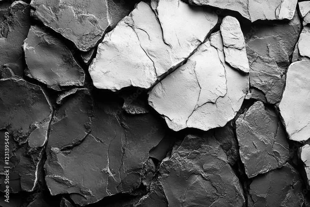Black and white wall with visible cracks and texture in urban environment for architectural background Black and white wall with visible cracks and texture in urban environment for architectural background