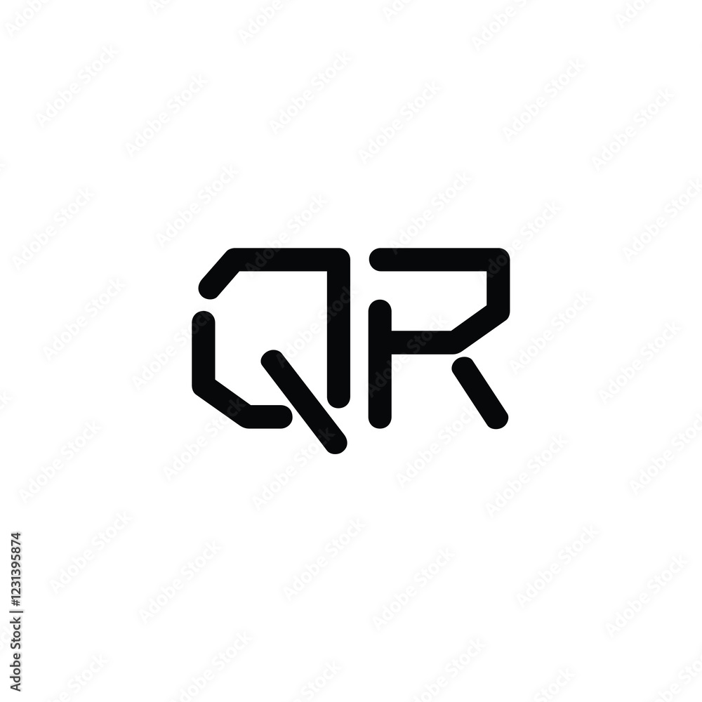 QR monogram logo design letter text name symbol monochrome logotype alphabet character simple logo QR monogram logo design letter text name symbol monochrome logotype alphabet character simple logo