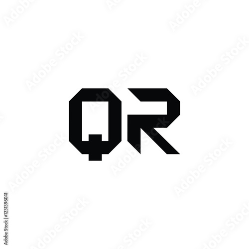 QR monogram logo design letter text name symbol monochrome logotype alphabet character simple logo