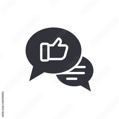 Social media likes solid icons, minimalist vector illustration ,simple transparent graphic element .Isolated on white background