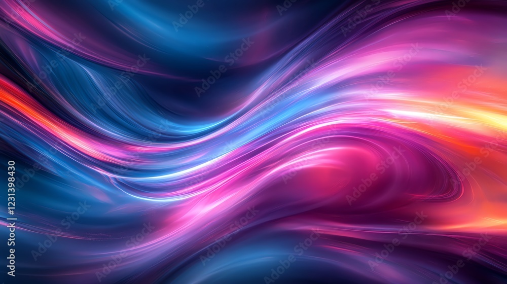 Fototapeta premium A futuristic, blurred background with blue and purple hues, showcasing innovative digital technology. Perfect for tech, creative, and abstract themes. High-quality, modern, and dynamic