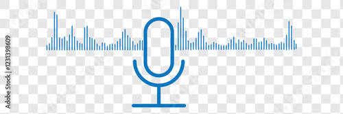 Podcast radio icon set . Podcast channel or radio logo design using microphone. Voice vector icon, record. Studio table microphone with broadcast text podcast