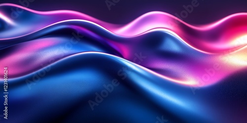 Wallpaper Mural Stunning 3D render of glossy metallic blue and purple abstract shapes with smooth curves, set against a dark background, perfect for modern and futuristic designs Torontodigital.ca