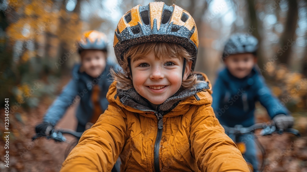 A family enjoying a day of cycling in the park, kids riding their bikes ahead while parents follow along, all sharing the fun and outdoor excitement. A family enjoying a day of cycling in the park, kids riding their bikes ahead while parents follow along, all sharing the fun and outdoor excitement.