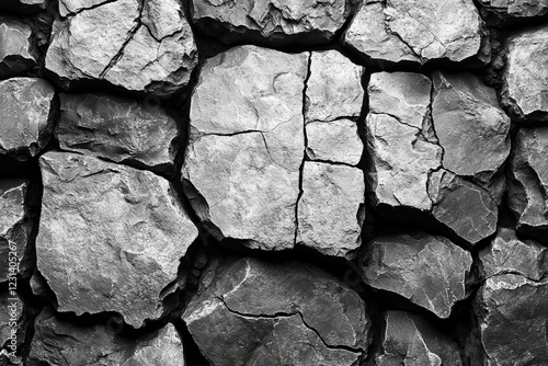 Textured Stone Wall Background with Rough Surface and Rock Patterns photo