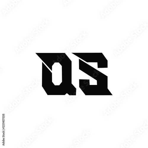 QS monogram logo design letter text name symbol monochrome logotype alphabet character simple logo