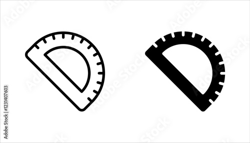 Ruler icon set. Geometry educational equipment sign. vector illustration on white background