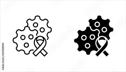 Oncology department icon set. Cancer treatment center. Radiology cancer. Radiation therapy. vector illustration on white background
