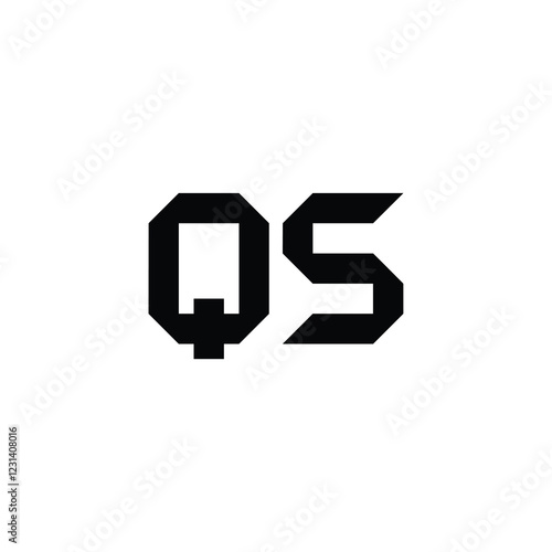 QS monogram logo design letter text name symbol monochrome logotype alphabet character simple logo