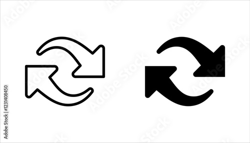 switch icon set,  linear style sign for mobile concept and web design. Left right arrows simple line vector illustration on white background