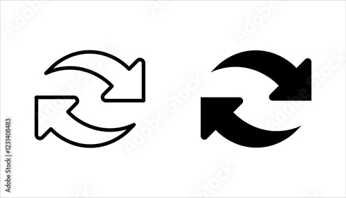 switch icon set,  linear style sign for mobile concept and web design. Left right arrows simple line vector illustration on white background