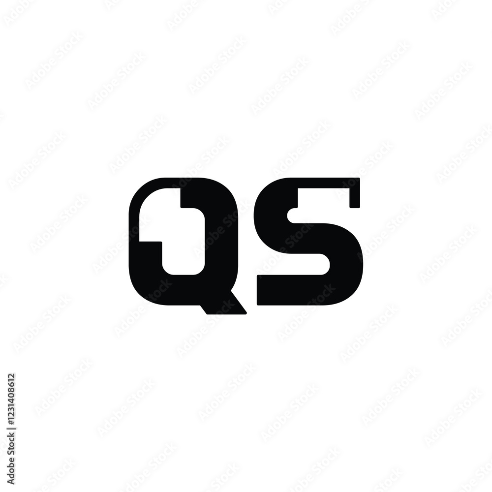 QS monogram logo design letter text name symbol monochrome logotype alphabet character simple logo QS monogram logo design letter text name symbol monochrome logotype alphabet character simple logo