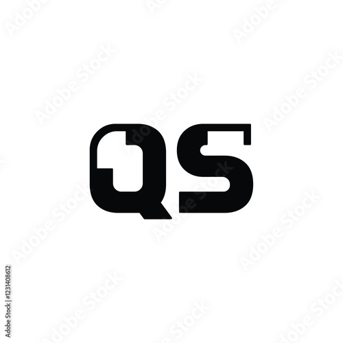 QS monogram logo design letter text name symbol monochrome logotype alphabet character simple logo