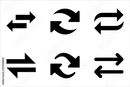 switch icon set,  linear style sign for mobile concept and web design. Left right arrows simple line vector illustration on white background