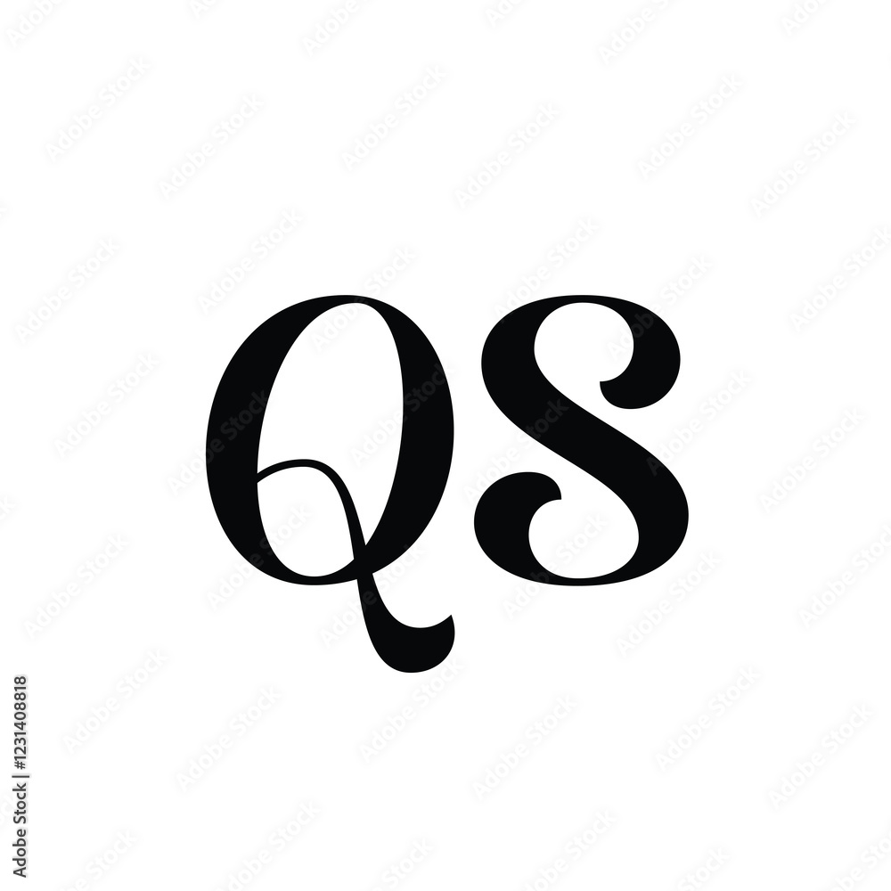 QS monogram logo design letter text name symbol monochrome logotype alphabet character simple logo QS monogram logo design letter text name symbol monochrome logotype alphabet character simple logo