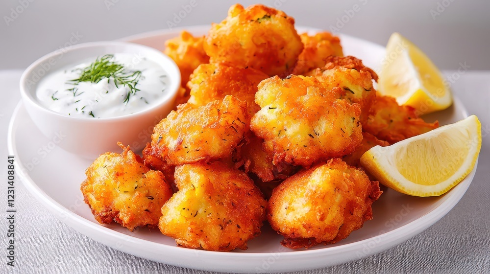 Healthy Food Revolution Zucchini Fritters with Yogurt Dip Closeup Healthy Food Revolution Zucchini Fritters with Yogurt Dip Closeup