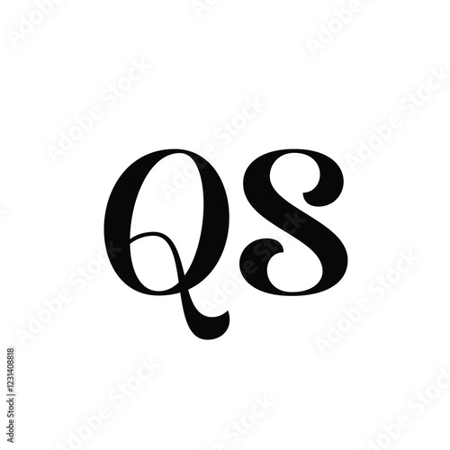 QS monogram logo design letter text name symbol monochrome logotype alphabet character simple logo