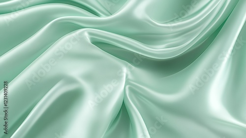 Wallpaper Mural Elegant Draped Mint Green Silk Fabric Texture Torontodigital.ca
