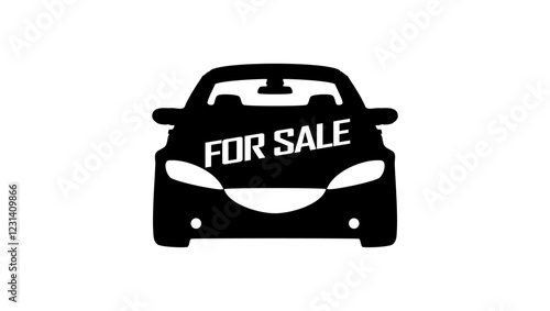 car for sale, black isolated silhouette