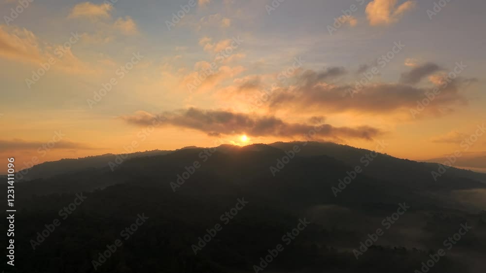 Sunrise on the mountain in the morning Sunrise on the mountain in the morning