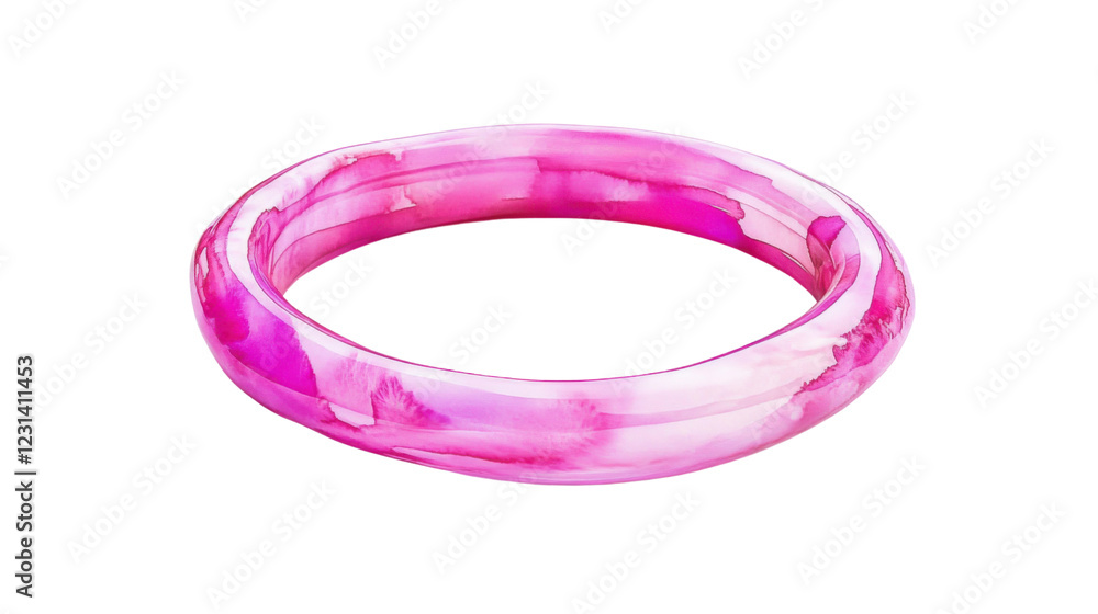 Pink and white resin bangle isolated on transparent background Pink and white resin bangle isolated on transparent background