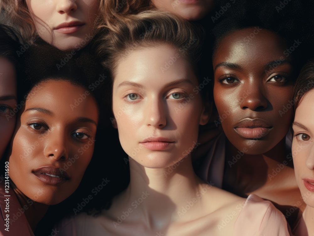 Diversity ethnicity woman in poster style shot Diversity ethnicity woman in poster style shot