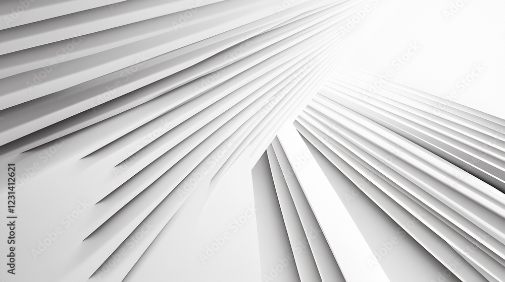 Obraz premium Abstract White Architectural Lines Converging