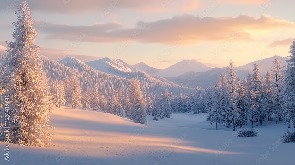 Fototapeta premium Colorful Winter Panorama in the Carpathian Mountains