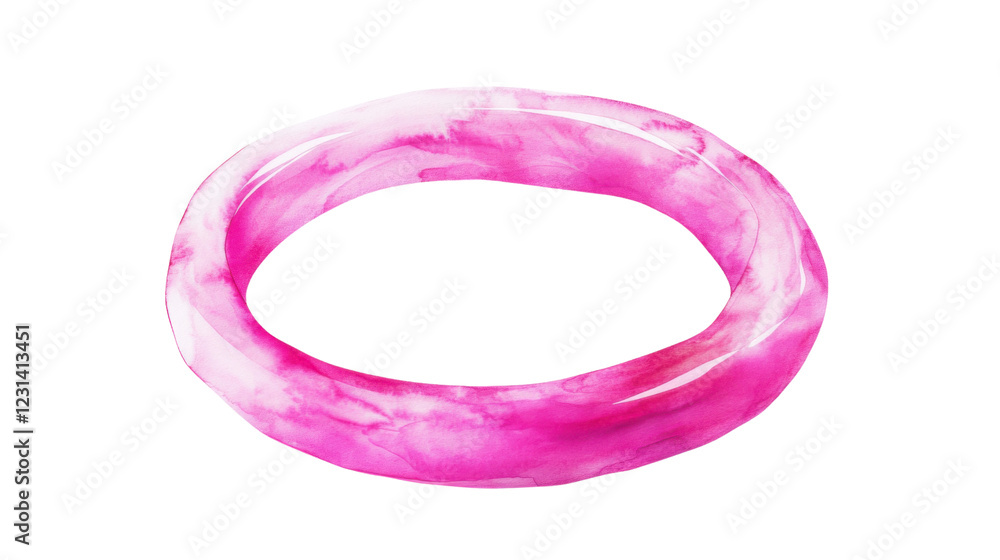 Pink resin bangle isolated on transparent background representing modern fashion Pink resin bangle isolated on transparent background representing modern fashion