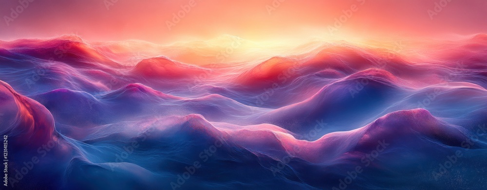 Abstract Purple Blue Waves Landscape Abstract Purple Blue Waves Landscape