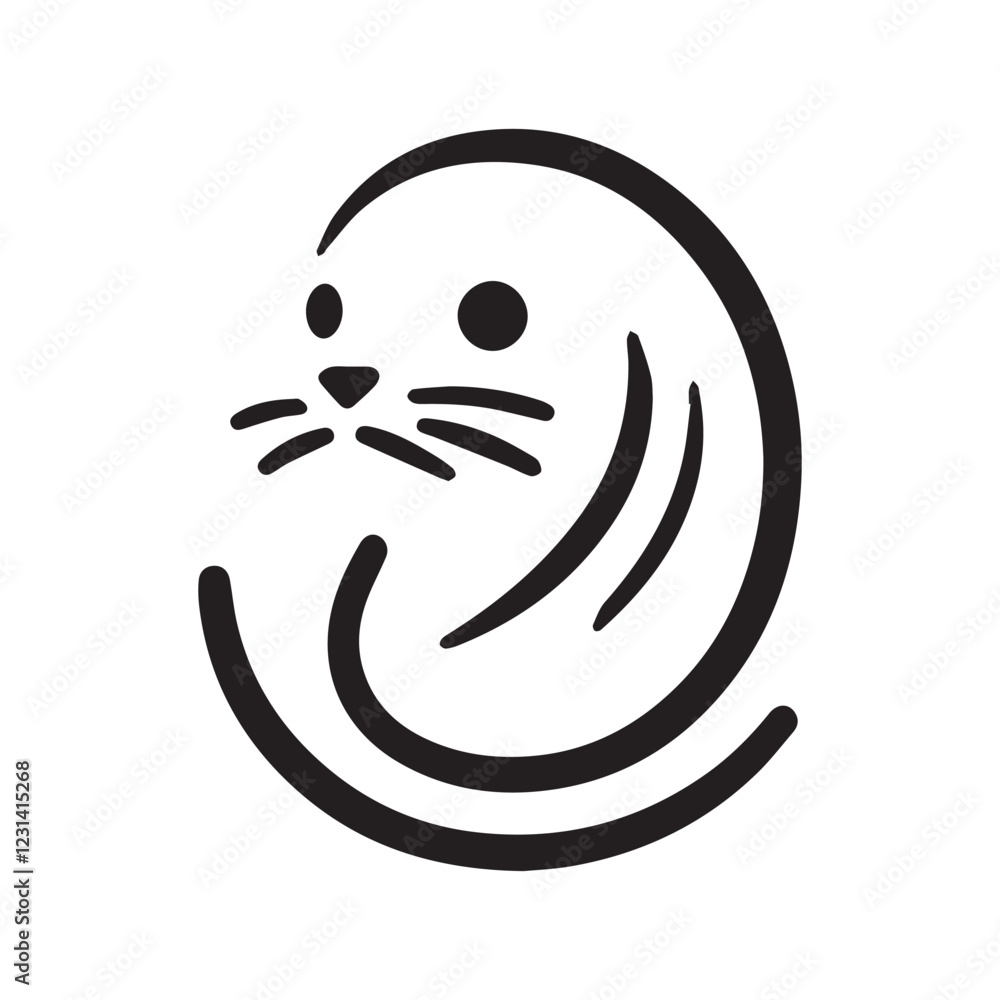 Fototapeta premium 2d seal logo on a white background