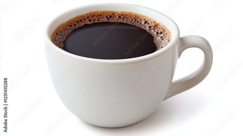 Obraz premium Steaming cup of warm coffee in a white mug, inviting and comforting.