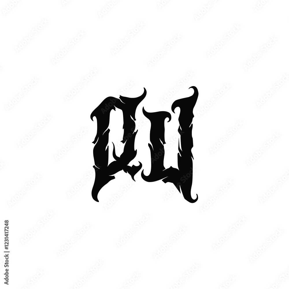 QU monogram logo design letter text name symbol monochrome logotype alphabet character simple logo QU monogram logo design letter text name symbol monochrome logotype alphabet character simple logo