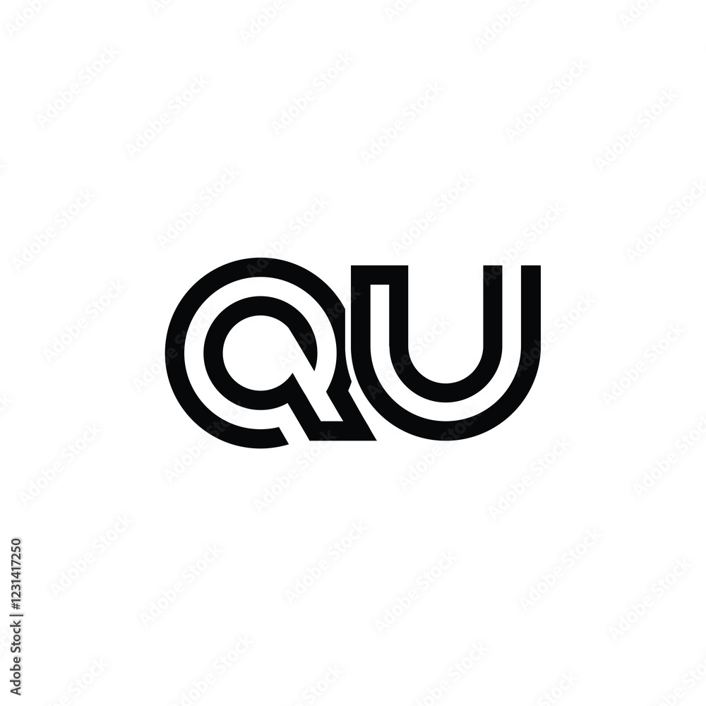 QU monogram logo design letter text name symbol monochrome logotype alphabet character simple logo QU monogram logo design letter text name symbol monochrome logotype alphabet character simple logo