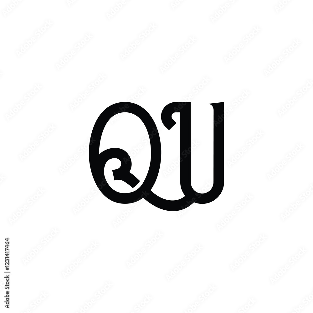 QU monogram logo design letter text name symbol monochrome logotype alphabet character simple logo QU monogram logo design letter text name symbol monochrome logotype alphabet character simple logo