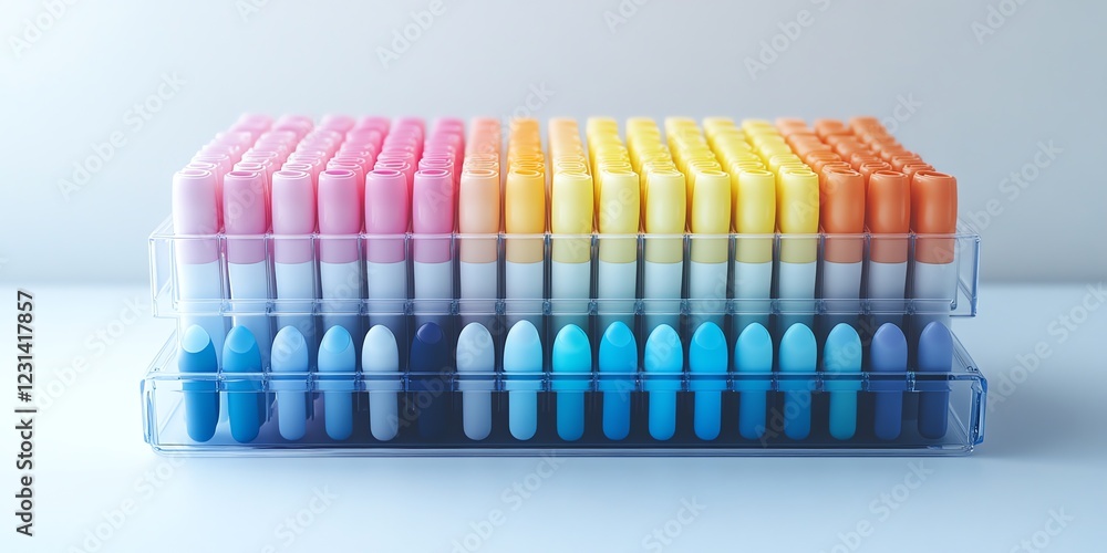 Colorful Capsule Collection: A Pastel Rainbow of Samples in Clear Holders Colorful Capsule Collection: A Pastel Rainbow of Samples in Clear Holders