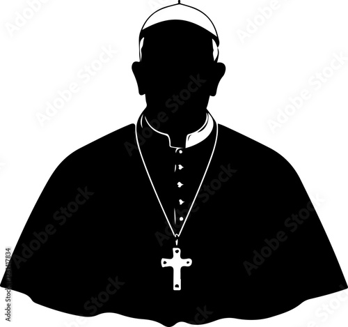 Silhouette of a Pope Figure