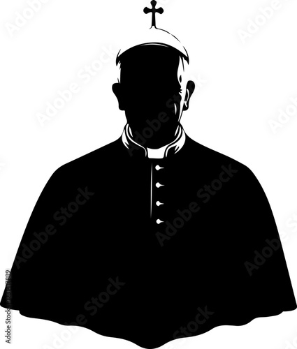 Silhouette of a Pope Figure